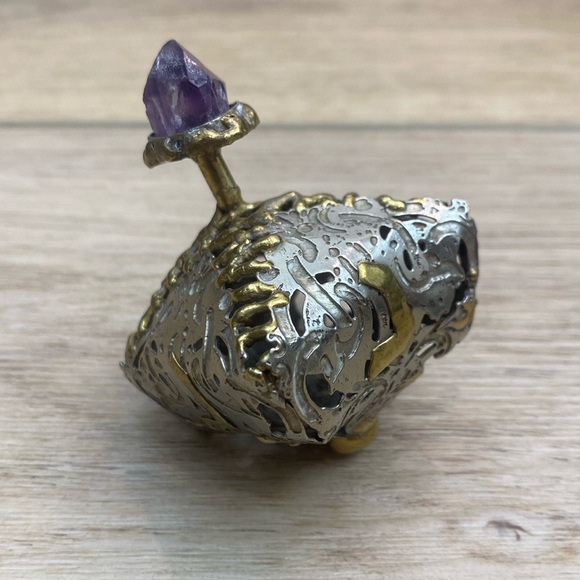 Vintage Other - Vintage Brutalist Art Dreidel with Amethyst‎